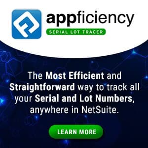 appficiency Serial and Lot Tracer for NetSuite