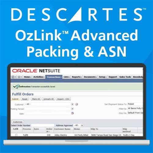 Descartes OzLINK™ Advanced Packing and ASN for NetSuite